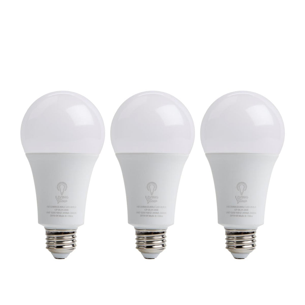 Living Glow Rechargeable LED Bulbs 3-Pack